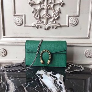 Gucci Dionysus Leather Super Mini Bag Green