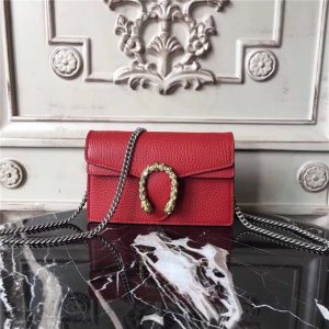 Gucci Dionysus Leather Super Mini Bag Red