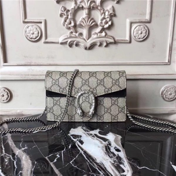 Gucci Dionysus GG Supreme Super Replica Mini Bag Black