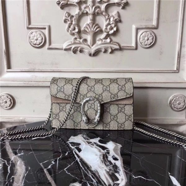 Gucci Dionysus GG Supreme Super Replica Mini Bag Taupe