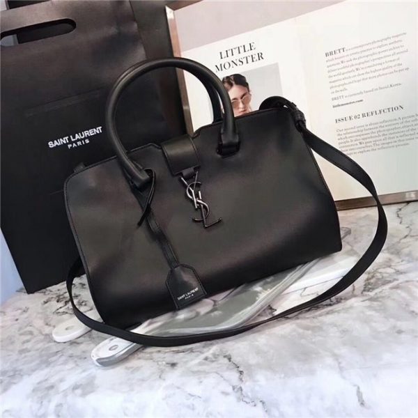 Yves Saint Laurent Small Monogram Cabas Bag Black/Black