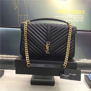 Yves Saint Laurent Classic Large Bag Leather Black/Gold