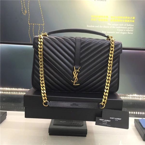 Yves Saint Laurent Classic Large Bag Leather Black/Gold