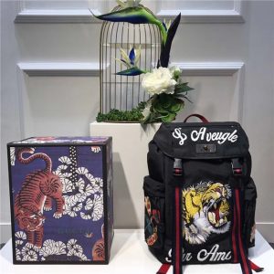 Gucci Backpack With Embroidery Black