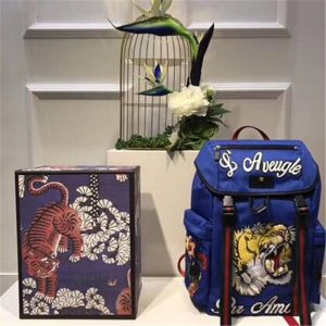 Gucci Backpack With Embroidery Blue