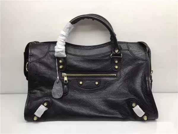 Balenciaga Classic Large Lambskin City Tote Bag Black