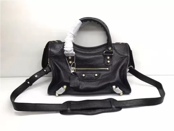 Balenciaga Classic Small Lambskin City Tote Bag Black