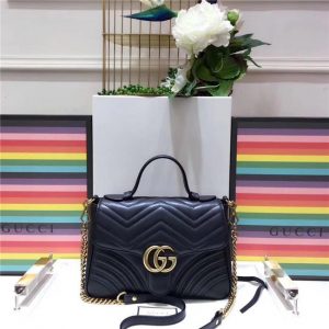 Gucci GG Marmont Small Replica Top Handle Bag Black