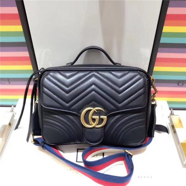 Gucci GG Marmont Matelasse Shoulder Bag Replica Black