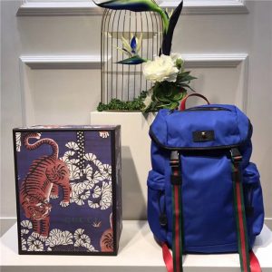 Gucci Techno Canvas Replica Backpack Blue