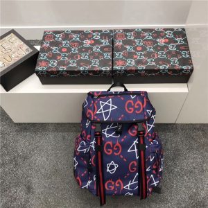 Gucci Techno Canvas Backpack Navy/Red