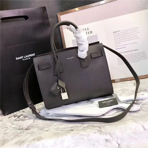 Yves Saint Laurent Classic Grained Leather Replica Baby SAC DE JOUR Grey Grained