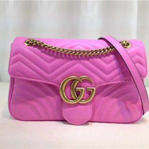 Gucci GG Marmont Matelasse Replica Large Shoulder Bag Pink