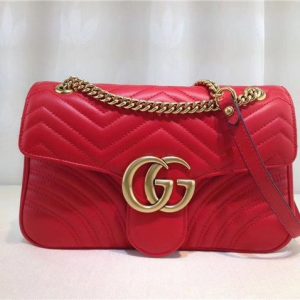 Gucci GG Marmont Matelasse Replica Large Shoulder Bag Red