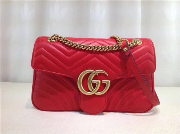 Gucci GG Marmont Matelasse Replica Large Shoulder Bag Red