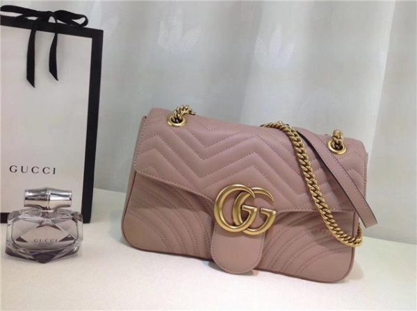 Gucci GG Marmont Matelasse Replica Large Shoulder Bag Nude