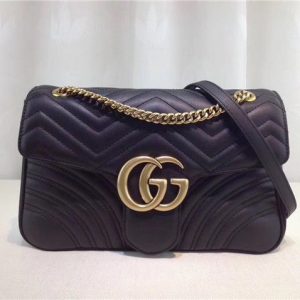 Gucci GG Marmont Matelasse Replica Large Shoulder Bag Black