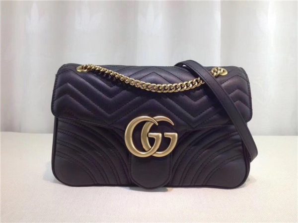 Gucci GG Marmont Matelasse Replica Large Shoulder Bag Black