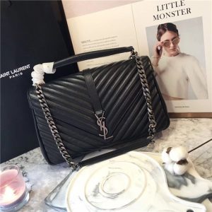 Yves Saint Laurent Classic Large Bag Leather Black/Silver