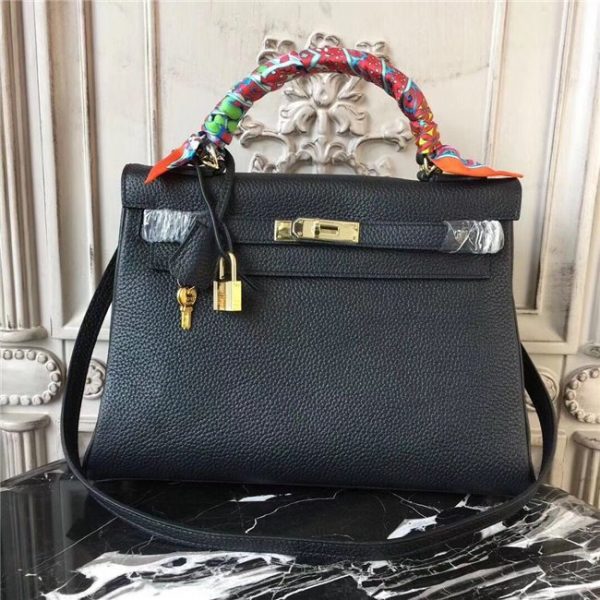 Hermes Kelly bag 32cm Gold H/W Black