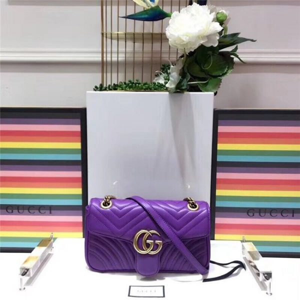 Gucci GG Marmont Replica Matelasse Mini Bag Purple