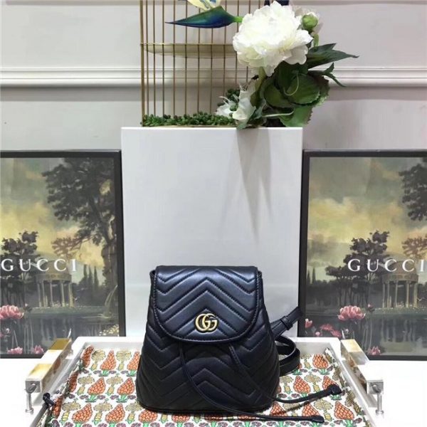 Gucci GG Marmont Matelasse Backpack Replica Black