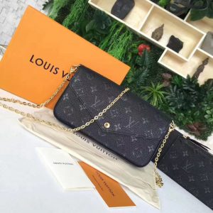 Louis Vuitton Monogram Empreinte Leather Pochette Felicie Noir