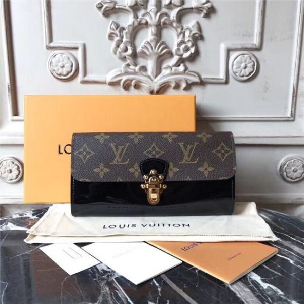 Louis Vuitton Cherrywood Wallet Patent Leather Noir