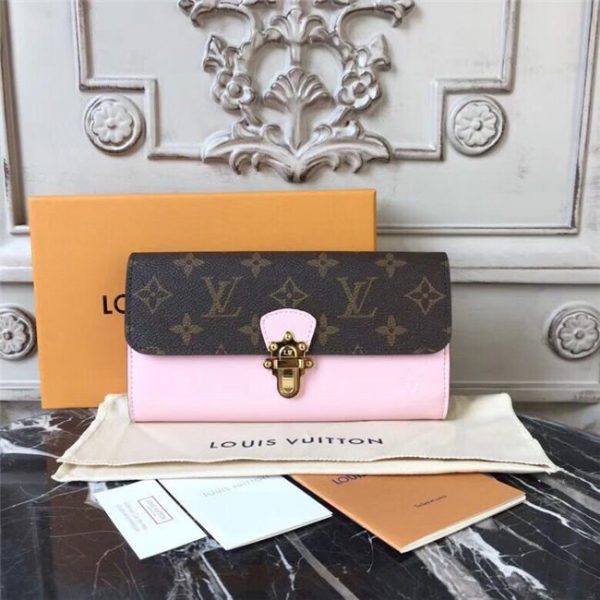 Louis Vuitton Cherrywood Wallet Patent Leather Rose Ballerine