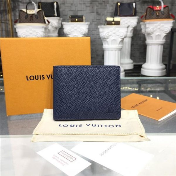 Louis Vuitton Slender ID Wallet Taiga Leather Bleu Marine