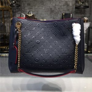 Louis Vuitton Surene MM Monogram Empreinte Leather Marine Rouge