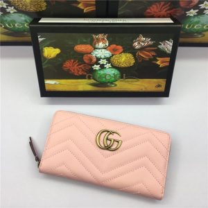 Gucci GG Marmont Zip Around Replica Wallet Pink