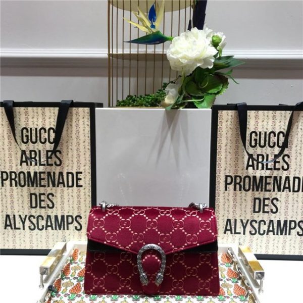 Gucci Dionysus Small Shoulder Bag GG Velvet Red