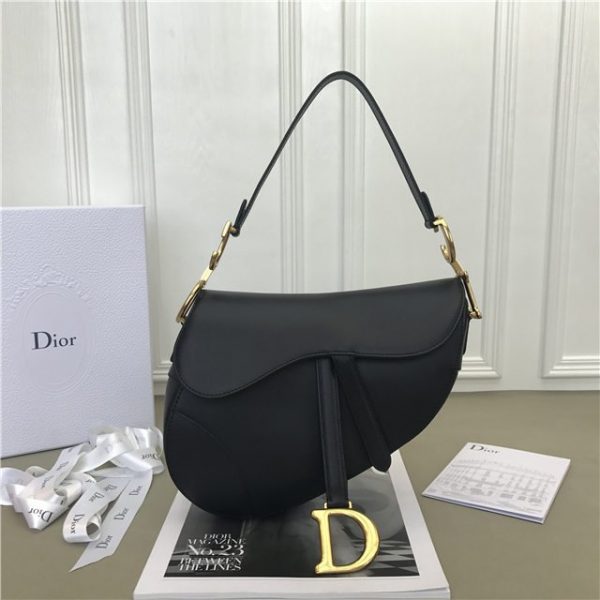 Christian Dior Saddle Bag Calfskin Navy