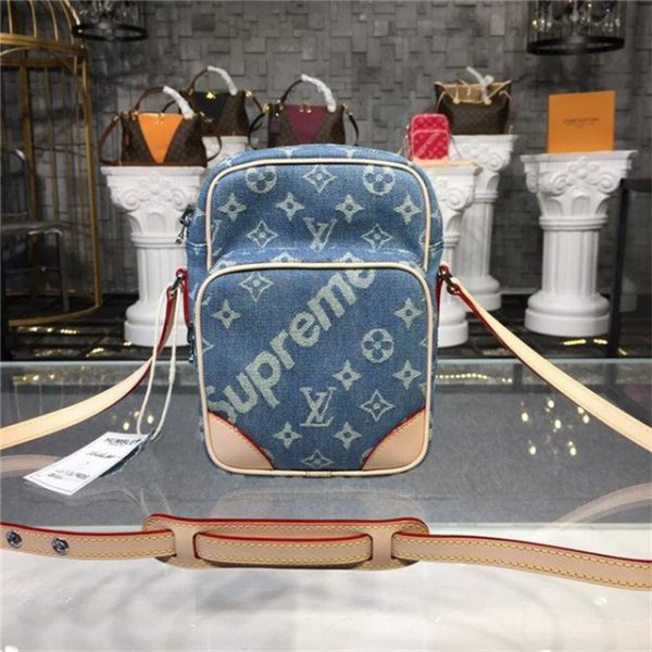 Louis Vuitton X Supreme Shoulder Bag Denim Blue