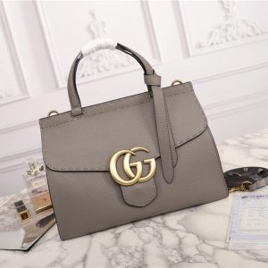 Gucci GG Marmont Leather Top Handle Bag Replica Grey