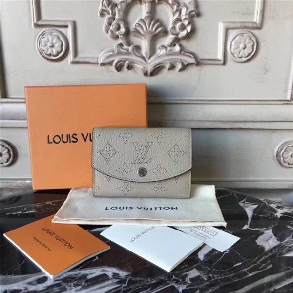 Louis Vuitton Anae Coin Purse Mahina Leather Galet