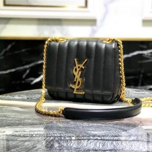 YSL Vicky Small Matelasse Lambskin Leather Black