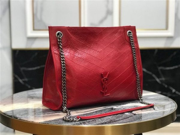 YSL Niki Medium Shopping Bag Red