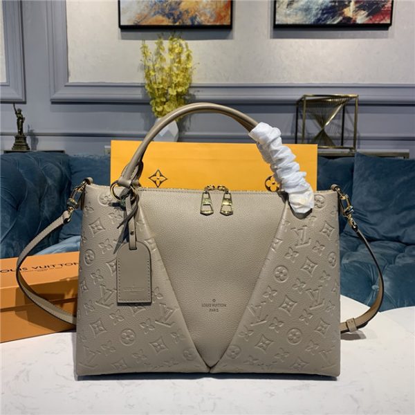 Louis Vuitton V Tote MM Monogram Empreinte Tourterelle Grey