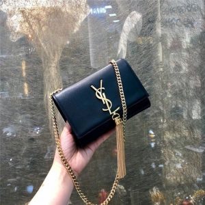 YSL Mini Kate Bag With Tassel Smooth Leather Black/Gold