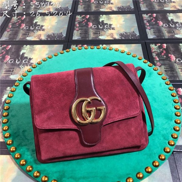 Gucci Arli medium shoulder bag Suede Burgundy