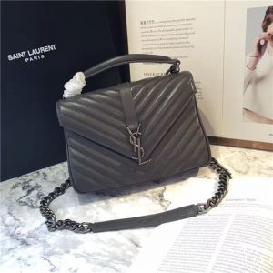 Yves Saint Laurent Classic Medium College Bag Dark Grey/Silver