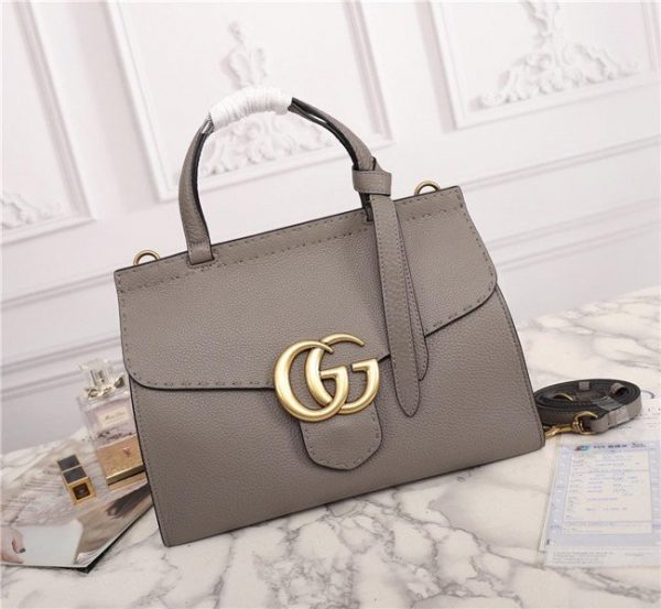 Gucci GG Marmont Leather Top Handle Bag Replica Grey