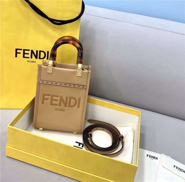 Fendi Sunshine Mini Shopper Beige