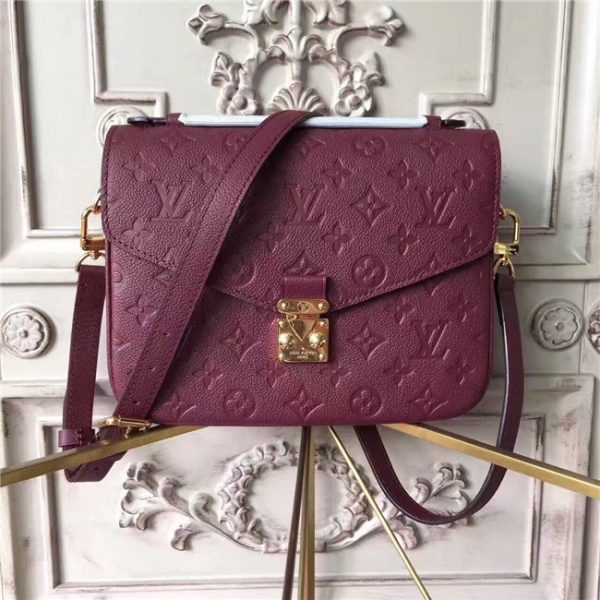 Louis Vuitton Pochette Metis Monogram Empreinte Burgundy