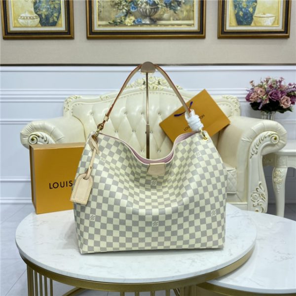 Louis Vuitton Graceful Replica Damier Azur Canvas MM Rose Ballerine