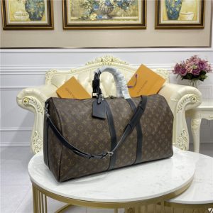 Louis Vuitton Keepall Bandouliere 55 Monogram Replica Macassar Canvas Bag