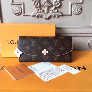 Louis Vuitton Monogram Emilie Wallet Pink