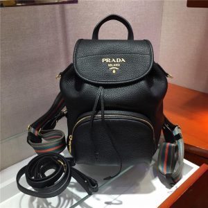 Prada Leather Backpack Replica Black